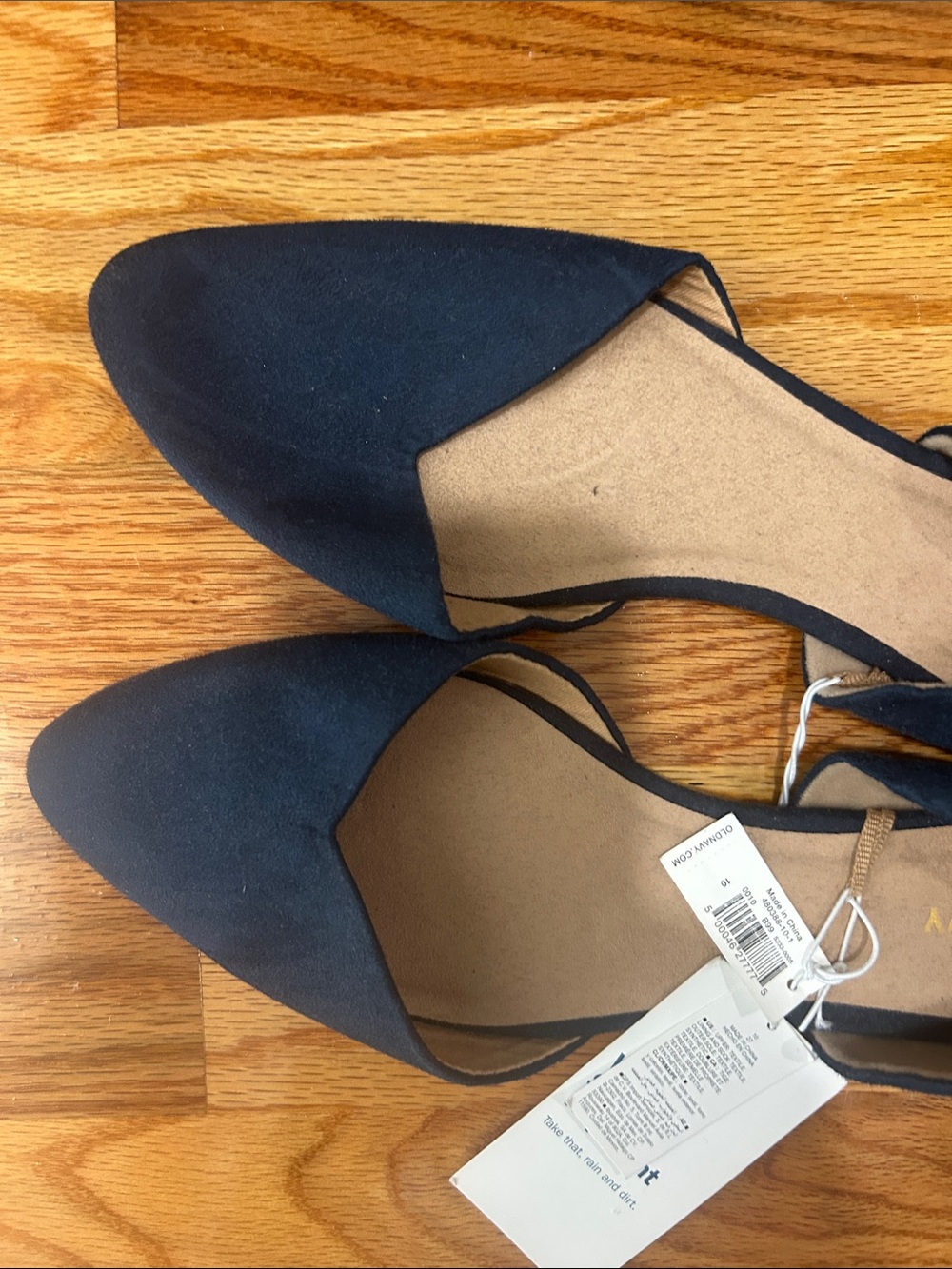 Old Navy Faux suede Navy Pointed D'Orsay Flats - Picture 6 of 9